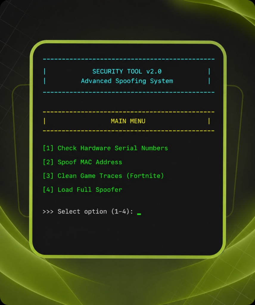 Скриншот чита Спуфер для Battleye и EAC